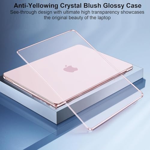 Image of Midkart Compatible with MacBook Neo Case 13 inch 2026 Release Model A3404 with A18 Pro Chip Hard Shell Case Cover with Keyguard and Dustplugs, Crystal Blush