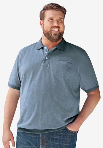 KingSize Men's Big & Tall No Tuck Pocket Shrink-Less Cotton Polo Shirt3
