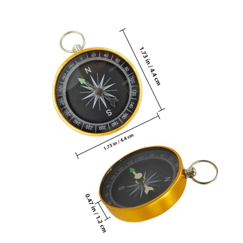 Brújula pequeña de aleación de aluminio con llavero pack x4 miniatura 2