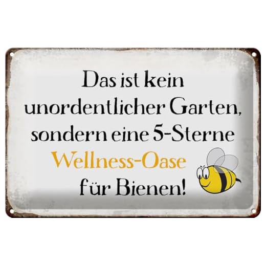 Blechschild 20x30cm gewölbt Das ist kein unordentlicher Garten Spruch Deko Geschenk Schild