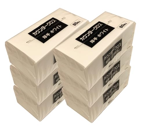 カウンタークロス 厚手 約300mmx610mm 洗って使える不織布ふきん 業務用 家庭用 (480, ホワイト)
