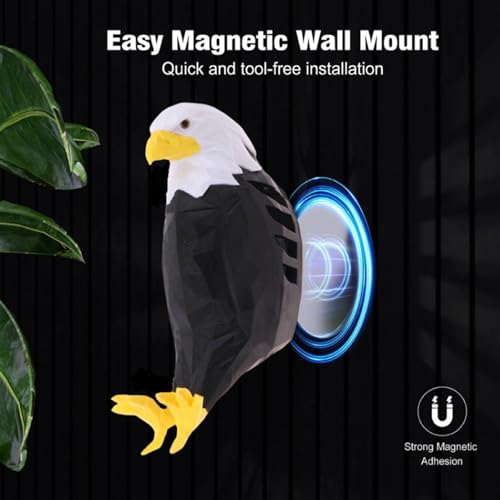 Image of 3D Colorful Bald Eagle Wall Light, Magntic Eagle Bird Shadow Night Lamp, USB Charging, 16 Colors&4 Flashing Modes&Adjustable Brightness, Wall Decoration Light