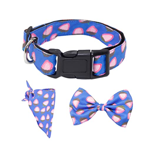 TOYANDONA 1Juego Collar de Perro con Lazo Creativa y Bufanda Triangular y Desmontable Color Azul Paseos y Actividades