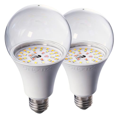 JMXULONG A25 Bulb Plus Size, 15W Grow Bulb,150W Equivalent,LED Grow Light Bulbs, Full Spectrum Grow Lighting, Plant Light Bulbs E26 Base, Grow Light for Indoor and Outdoor Plants (Grow Bulb 2-Pack)