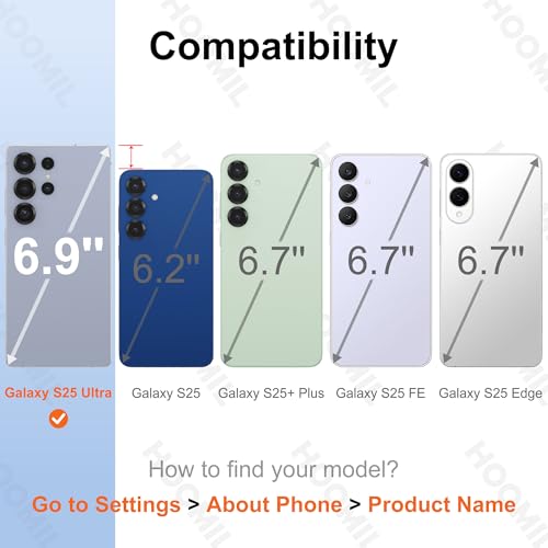 Image of HOOMIL Case for Samsung Galaxy S25 Ultra 6.9-Inch, Non-Yellowing, Drop Protection, Anti-Scratch Transparent Hard Back Phone Cover - Blue