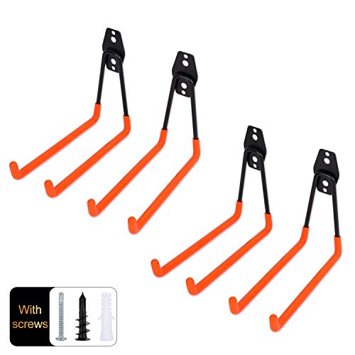 ONEPENG Heavy Duty Garage Storage Steel Utility Hooks Wall Mount Tool Holder U-Hooks for Home Garage Storage Organizer Garden Tools Shovels Rake Stroller Ladder