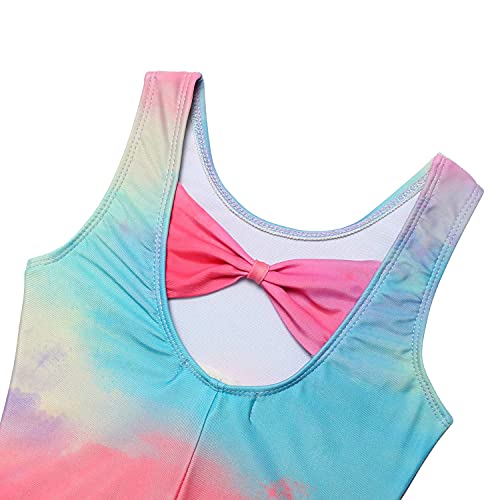 Image of MODAFANS Leotards for Girls Gymnastics with Shorts Dance unitards Tumbling Biketards with Hair Scrunchie for3-13T