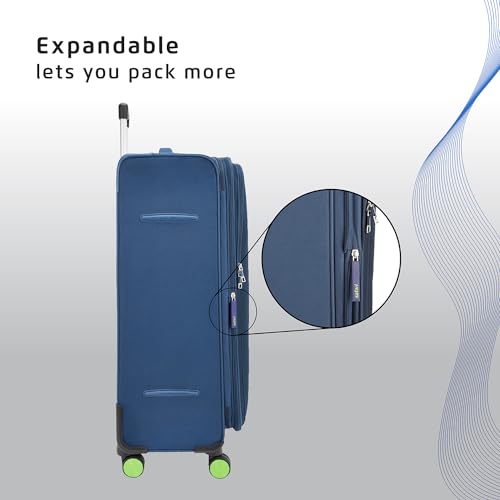 Image of Safari Antitheft Trolley Luggage Bag, Large Size, 8 Wheel Travel Luggage for Men and Women, Check-in Luggage, 81cm, Blue