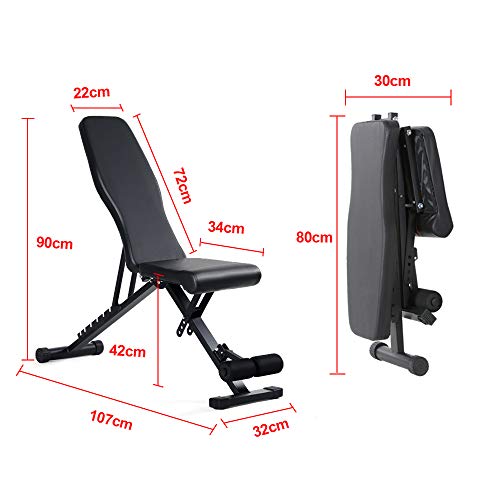 Weight Bench Adjustable ,90 to180 Degree Utility Workout Benchs Incline/Decline,Home Training Sit up Gym Bench black