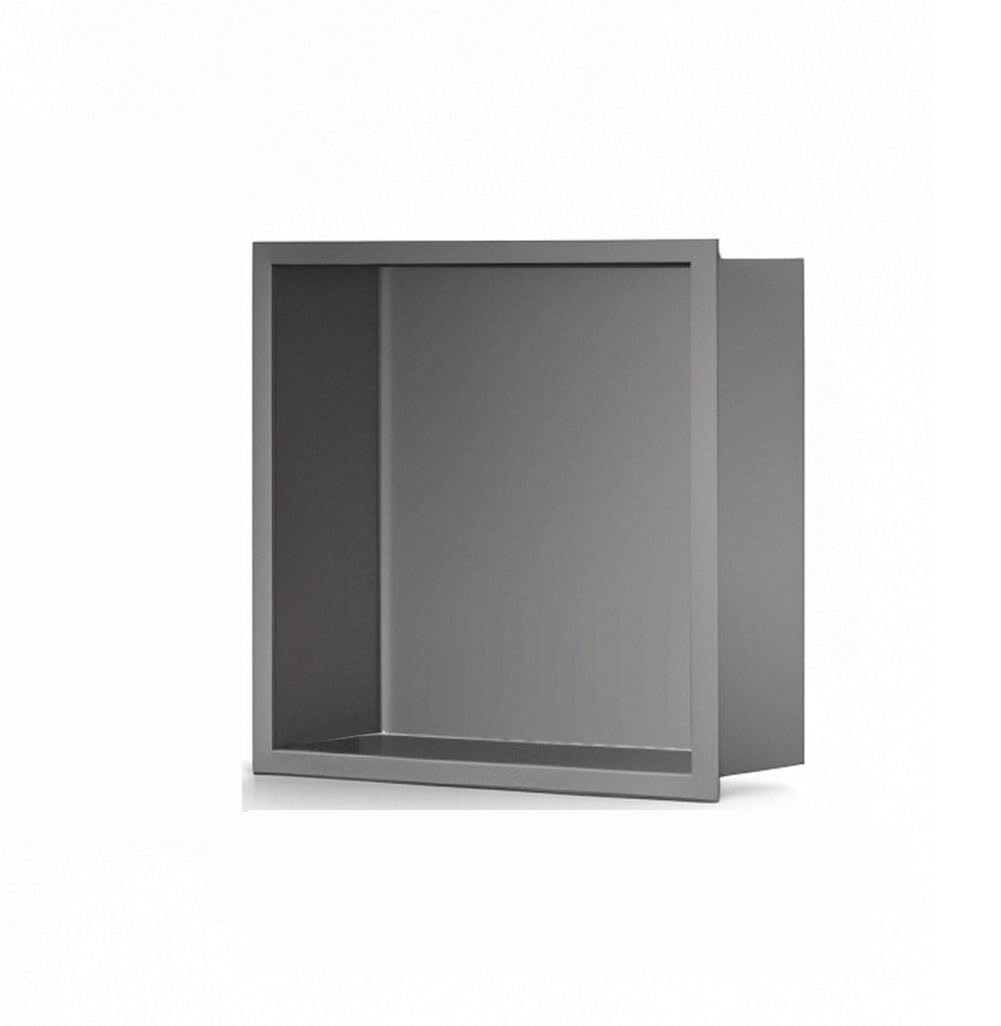 Doccia in acciaio inossidabile 304 con mensola salvaspazio parete rt per ambienti umidi Facile Installat 32 x 32 x 12,4 cm grigio Sto Solut per bagni