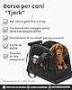 Larkson Trasportino per Cani di Piccola Taglia fino a 12 kg Nero - Tjark - Borsa da Trasporto per Cani e Gatti da Viaggio in Aereo - Conforme alle Specifiche di molte Compagnie Aeree