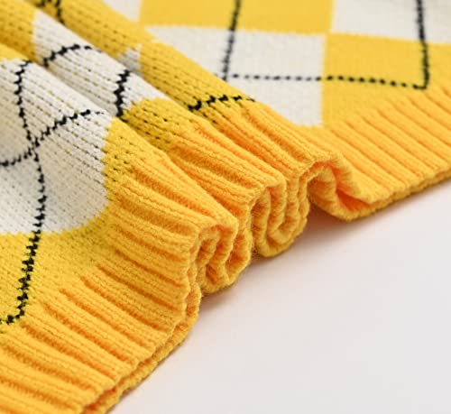 Image of Women's Sweater Vest,Y2K Sleeveless Pattern Preppy Style Knitted Crop Tank Top for Girl