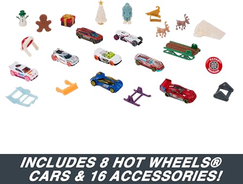 Calendario de Adviento Hot Wheels 2023 con 8 Autos 1:64 miniatura 3