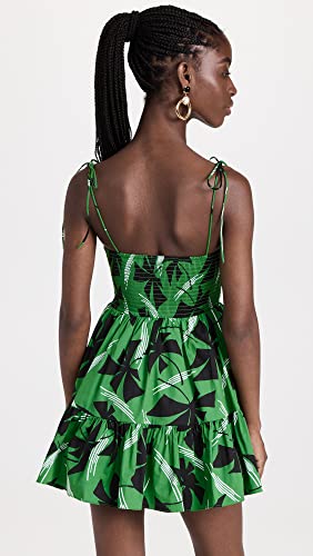 Staud Women's Mini Landry Dress, Green Pinwheel, M #TOP2