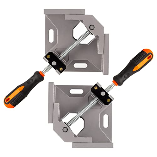 2Pcs Corner Clamp - 90 Degree Right Angle Clamp - Aluminum Alloy Single Handle Wood Corner Clamps For Woodworking Tool Photo Framing Tools For Men Gifts #TOP9