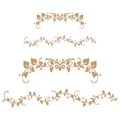 Pochoir Deco Borders 013 Trois Tailles. Taille du pochoir : 20 x 20 cm. Taille du motif : 17,9 x 14,2 cm. TODO-STENCIL