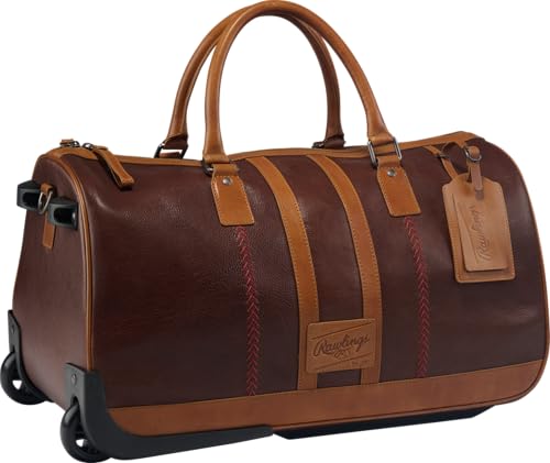 Rawlings | Wheeled Luggage Leather Travel Bag Collection | Carry-On Suitcase/Duffle Options |Telescoping Handle | Multiple Styles & Colors