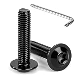 Tunejoy Viti a Testa Bombata Torx Nero con Flangia M8 x 35 mm Vite a Testa Esagonale Bulloni in Acciaio Inox A2 V2A Viti a Brugola con Chiavi a T40 Filettatura Completa 20 Pezzi