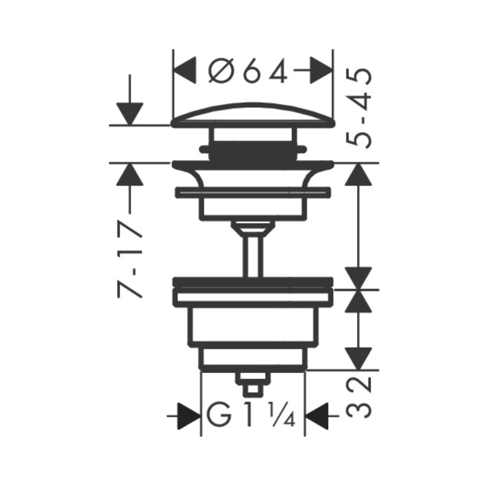 hansgrohe Push-Open Waste for Basin and Bidet Mixers Brushed Bronze - Image 3
