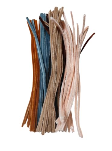 Image of Just Flowers Pipe Cleaner for Craft Flower, 5 Shades of Pipe Cleaners Stem 12 Inch Long Fuzzy Sticks, Chenille Stem for Flower Making Craft (Brown Shades, 100 Pc)