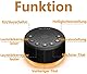 Easysleep Sound White Noise Machine mit 25 beruhigenden Geräuschen und Nachtlichtern mit Memory-Funktion, 32 Lautstärkestufen und 5 Schlaf-Timer (Schwarz mit Licht)