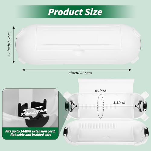 16 Pack Outdoor Extension Cord Cover IP44 Waterproof Plug Safety Box — view 2