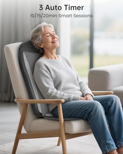 Image of COMFIER Shiatsu Back Massager with Heat,Massage Chair Pad for Back Relief deep,Heated seat Cushion,Chair Massager for Neck,Hip with Kneading & Vibration,Home Office, Father Day Gifts for Men