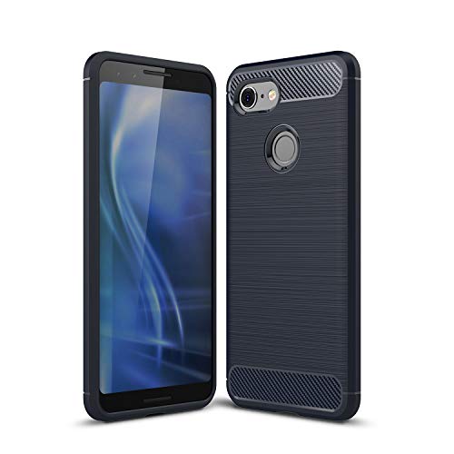 Cruzerlite Funda para Google Pixel 3, Funda Pixel 3, Carbon Fiber Shock Absorption Slim TPU Cover para Google Pixel 3 (Blue)