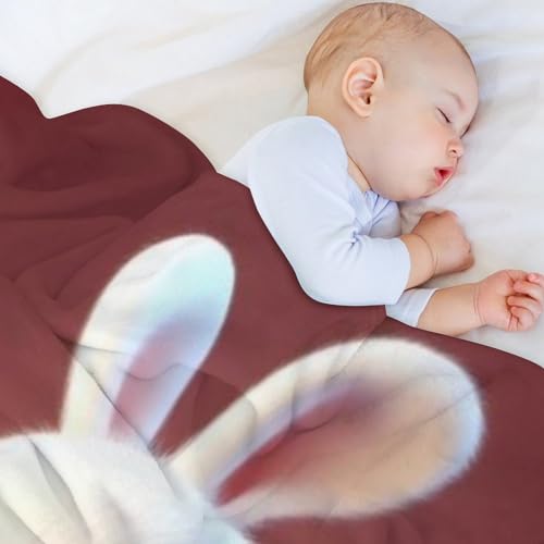 Couverture polaire lapin en flannel super douce et légère de 140×180cm
