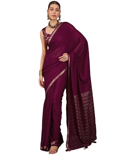 Image of AKHILAM Women's Kanjivaram Woven Soft Silk Saree With Blouse Piece