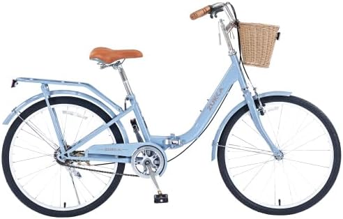 24 Inch/26 Inch Single Speed Folding Lady Bike, Durable Steel Frame,Compact Design for Easy Storage and Commuting