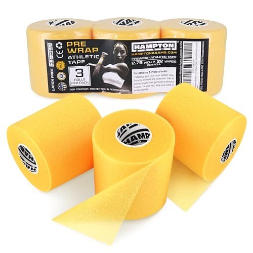 Image of Hampton Adams Pre Wrap Athletic Tape, Non Slip Grip, No Fray Underwrap