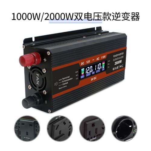 Onduleur 2000W crête double tension 12V 24V conversion haute performance - 3