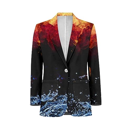 Forchrinse Rooster Mens Sport Coat Causal Blazer One Button Business Dress Jackets Fall Spring Suit Blazer Lightweight