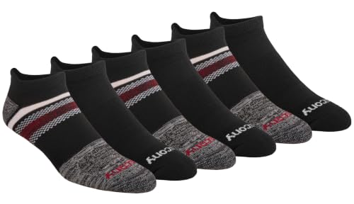 Image of Saucony Men's Rundry Mesh Ventilating Comfort Fit Performance Tab Socks Available in M-xl (6, 12 Pairs)