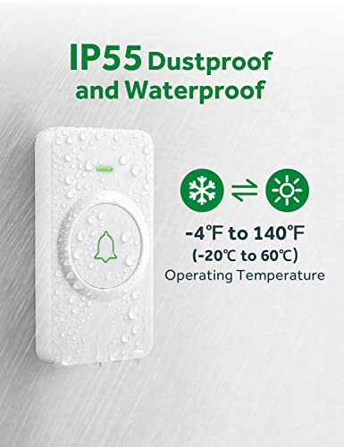 image for AVANTEK Wireless Door Bell, WA-11 Waterproof Battery Operated Doorbell