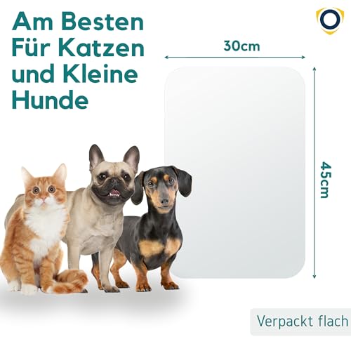 PROTECTO 45 x 30 cm Hunde und Katzen Kratzschutz Tür – Ultrastarker Hunde- und Katzen Kratzschutz - Einfache Anbringung - Kratzschutz Katze und Hund Transparent - Möbel, Wände, Balkontüren, Fenster