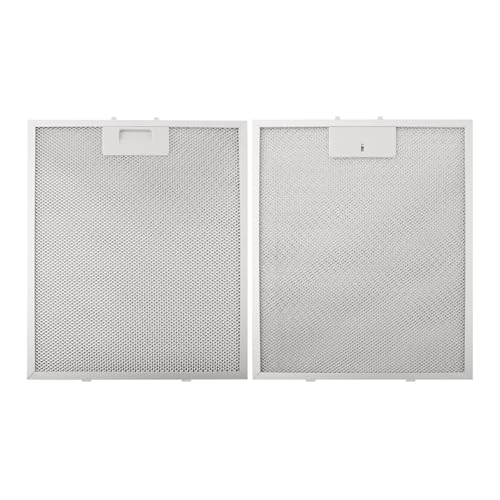 Paquete de 2 filtros de grasa de aluminio para campana extractora de 350 x 285 x 9 mm, malla metálica, filtros de ventilación de repuesto para ventilación de campana extractora de cocina