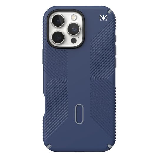 Image of Speck Presidio 2 Grip iPhone 16 Pro Max Case - MagSafe and ClickLock - Slim Coastal Blue /Dust Grey