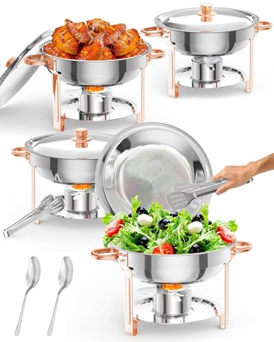 Chauffe-buffet rond acier inoxydable premium pour traiteurs et réceptions