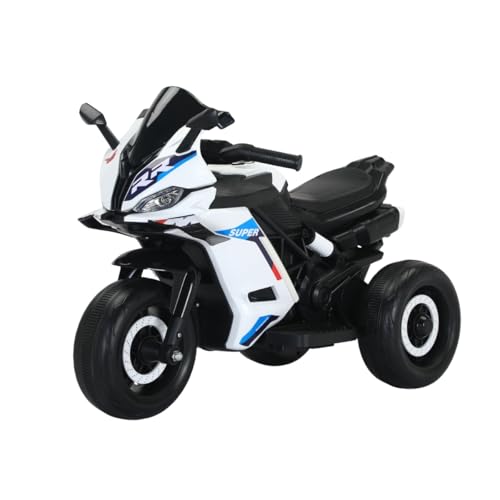 Moto Elétrica Infantil Mini 3 Rodas Frente/Ré Maxi Toys (Branco)