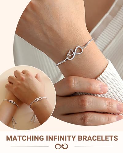 Matching Infinity Heart Bracelets Mom and Daughter Jewelry Christmas Valentines Birthday Gifts2