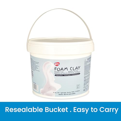 BOHS Foam Clay Pro - 3 lbs Bucket, Air Dry, No Cracks, No Stains - Modeling Clay for Adult Arts & Crafts Projects, Cosplay Items, Figurines - Age 3 Years & up