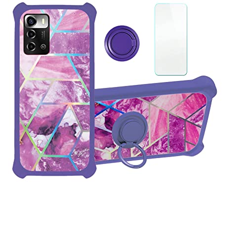 Cover per ZTE Blade V40 Smart 5G Custodia Compatibile con ZTE V40 5G per Telefono con Protezione dello Schermo in Vetro temperatoLuce riflessa Colorata IMDZ-ZS