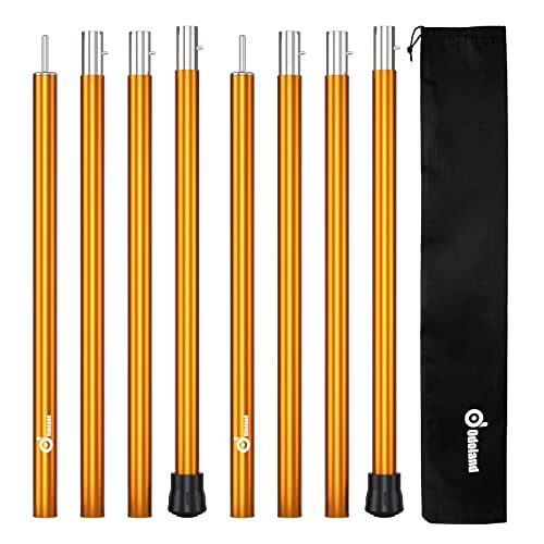 Odoland Adjustable Tarp Poles, Telescoping Aluminum Tent Poles Set of 2, Collapsible Lightweight Poles for Camping, Backpacking and Awnings