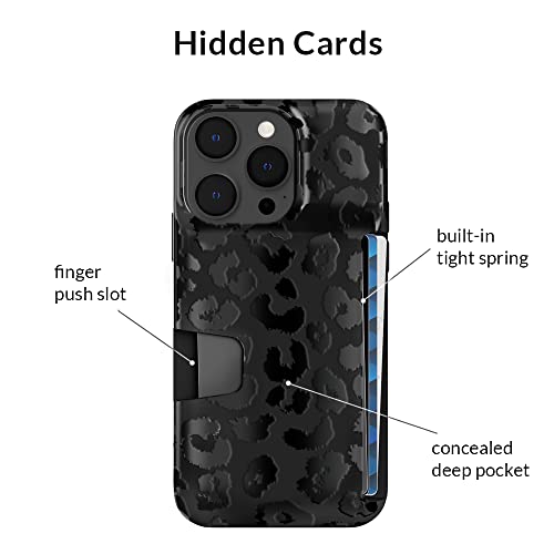Velvet Caviar Compatible With Iphone 14 Pro Max Wallet Case For Women - Credit Card Holder Slot - Cute Slim & Protective Wallet Phone Cases [8Ft. Drop Tested] - Funda Para 14 Pro Max - Black Leopard #TOP3