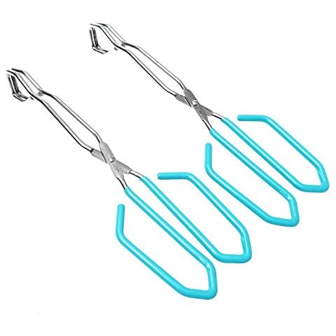 Timoo Cooking Tongs Scissors, Stainless Steel Heavy Duty 11-inch Kitchen Tongs for BBQ, Cooking, Food, Baking, Grilling & Serving (2Pcs, Blue) Cover