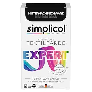 simplicol expert fabric paint for washing machine or manual colouring: Tie Dye, Recolour, and Restore Your Fabrics and Clothes - Midnight Black (pack of 1)