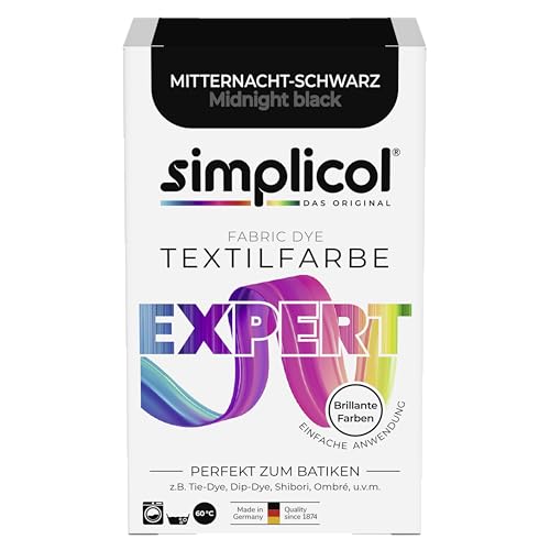 simplicol Tinte textil expert medianoche negro 1718 – Para teñir y refrescar ropa, lavable a máquina, para algodón, lana, seda, lino, viscosa y tejidos mixtos