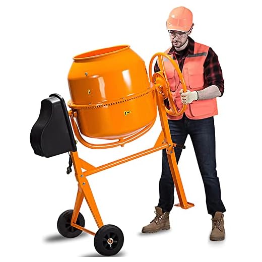 Fujampe 5 Cu Ft Electric Cement Mixer, 2/3 Hp Portable Electric Concrete Mixer Machine 140L Wheelbarrow Concrete Mixing Tools for Stucco Mortar (Steel)